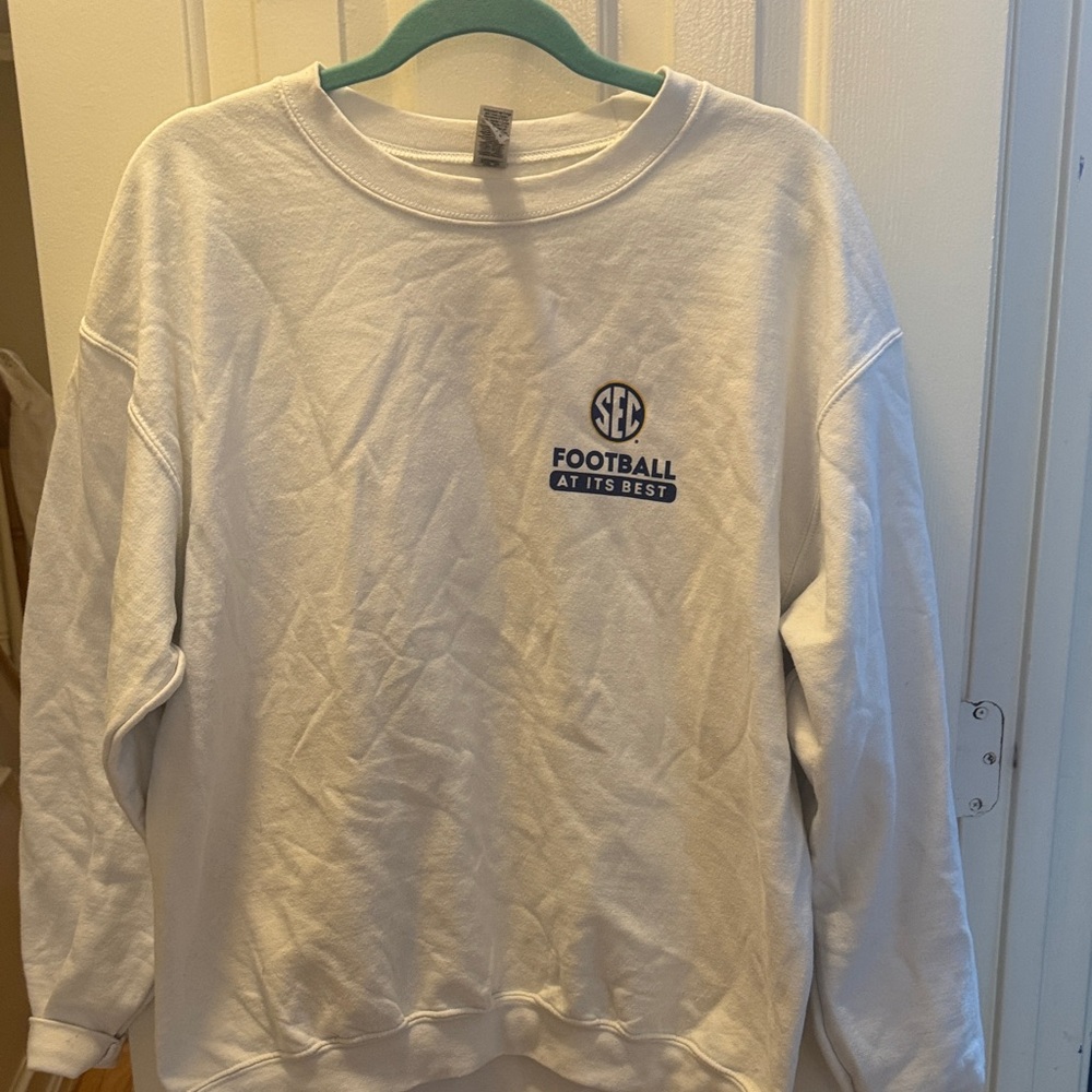 White SEC Football unisex sweatshirt